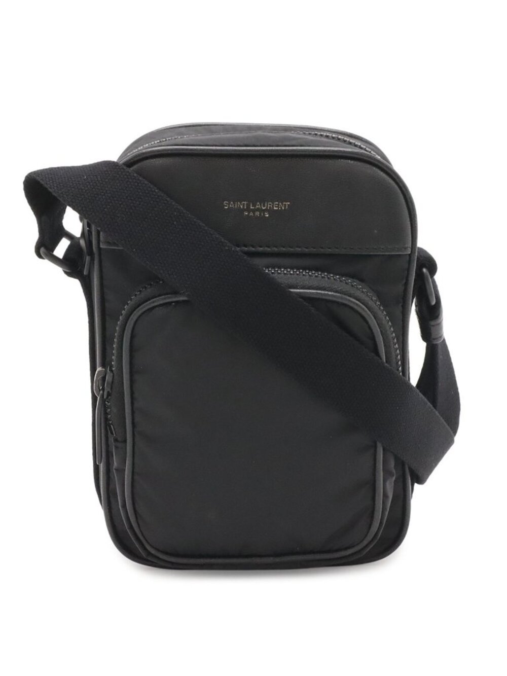 Saint Laurent Paris YSL City Mini Camera Bag Nylon Leather Black